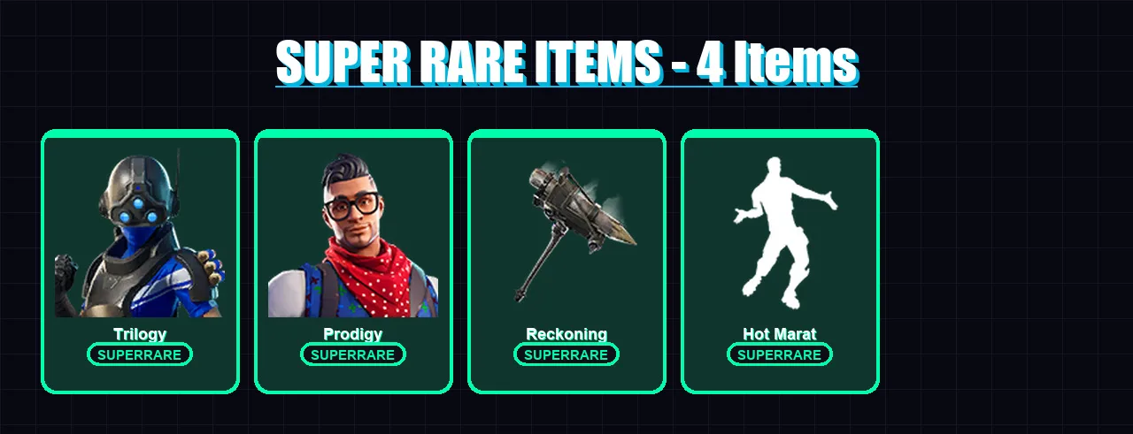 [PS4/PS5/XBOX/PC] | Trilogy | Prodigy | Eternal Knight | Raz | Blaze | 103 skin | 111 pickaxe | 70 emote | 93 glider | Lv1182