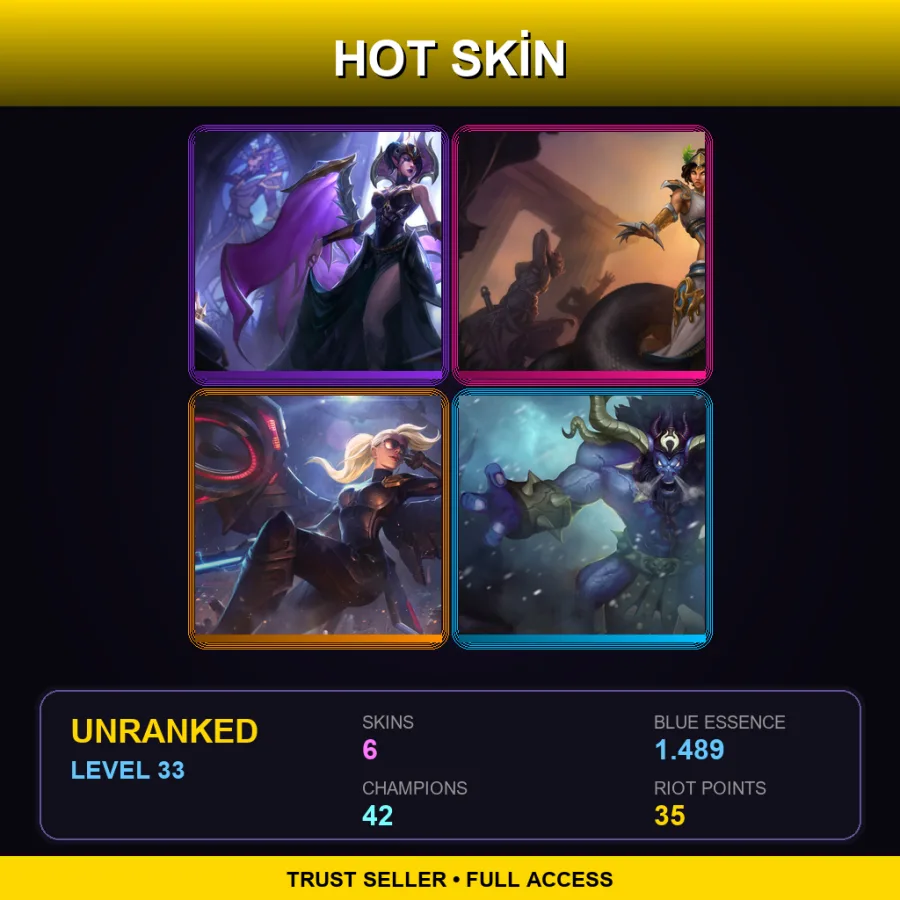 EUNE | Lv33 | Unranked | 6 Skin | 42 Champ