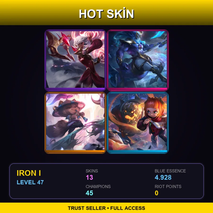 LAS | Lv47 | Iron I | 13 Skin | 45 Champ — Iron League of Legends