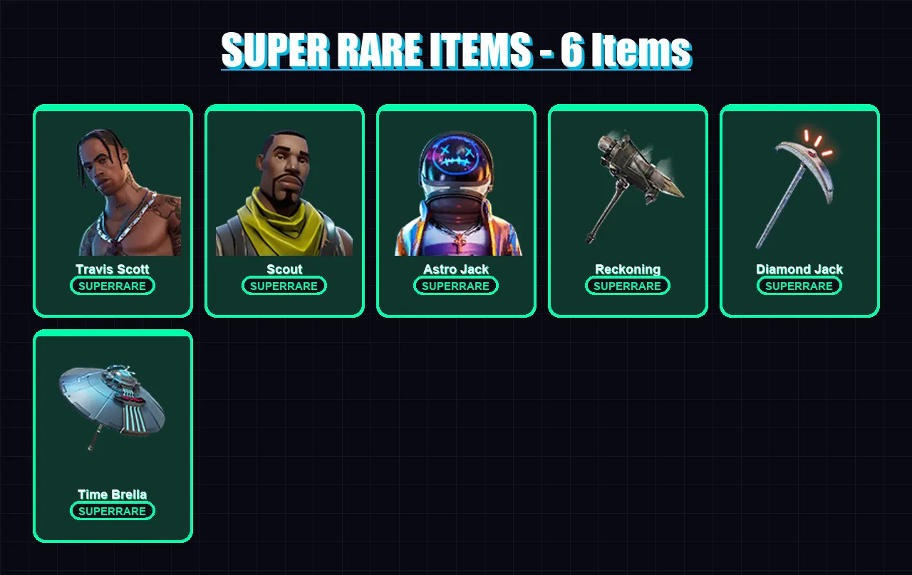 [PC/PSN] | Travis Scott | Scout | Astro Jack | Midas | Deadpool | 68 skin | 117 pickaxe | 90 emote | 96 glider | Lv1267 — Fortnite account