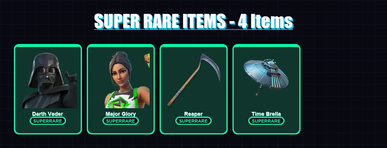 [PS4/PS5/XBOX/PC] | Darth Vader | Major Glory | Nezumi | Ronin | Paradigm (Reality-659) | 162 skin | 165 pickaxe | 150 emote | 137 glider | Lv2502