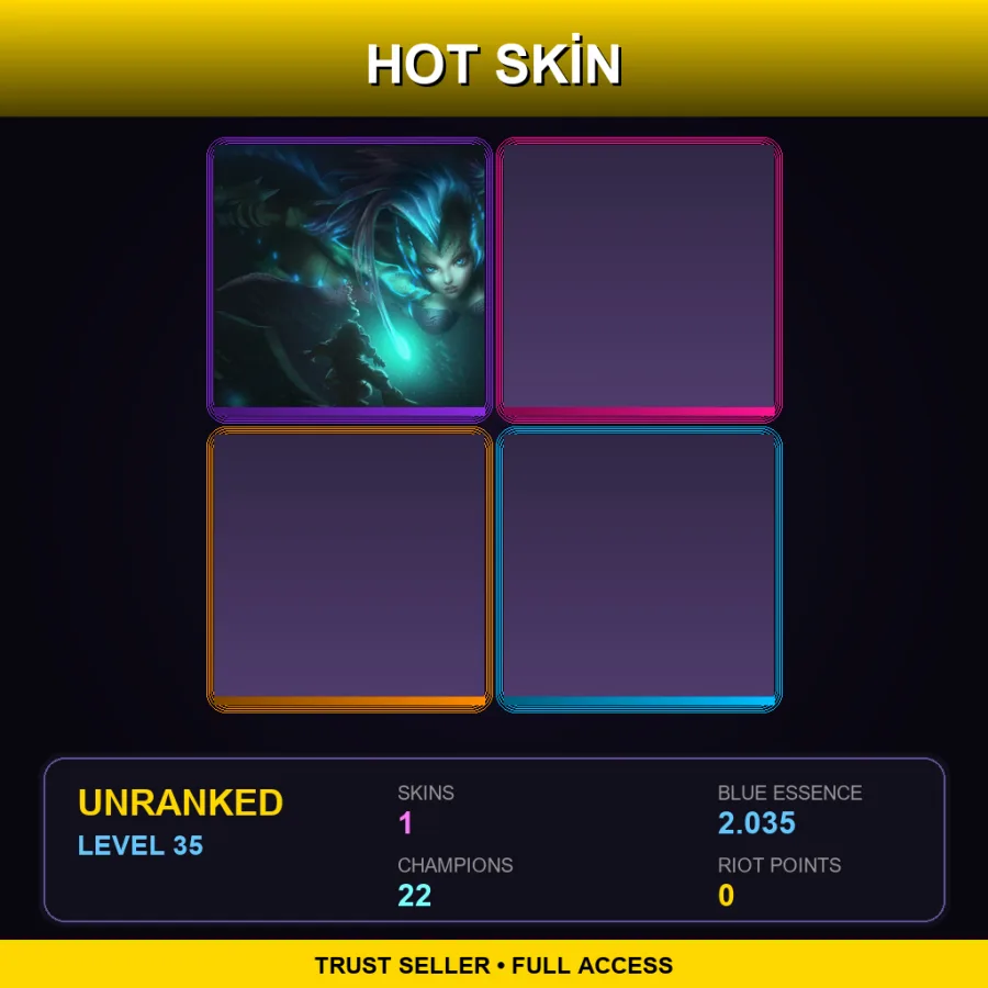 TR | Lv35 | Unranked | 1 Skin | 22 Champ