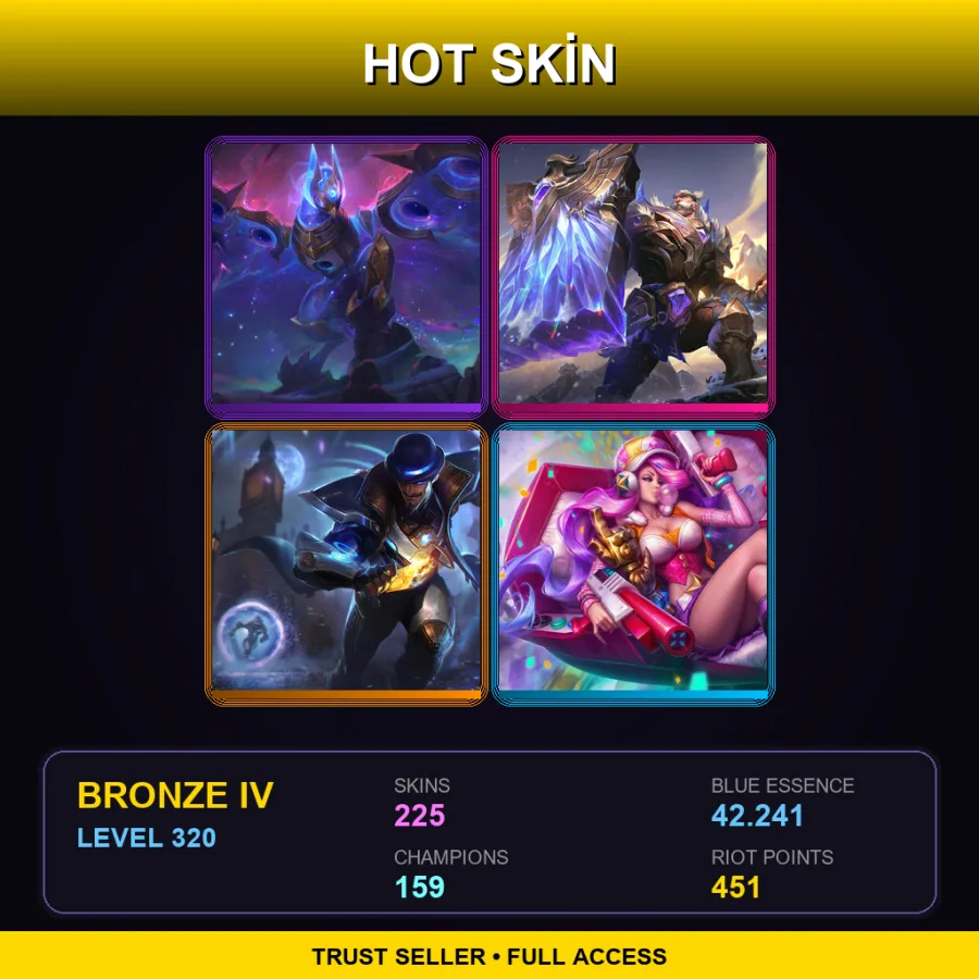 BR | Lv320 | Bronze IV | 225 Skin | 159 Champ
