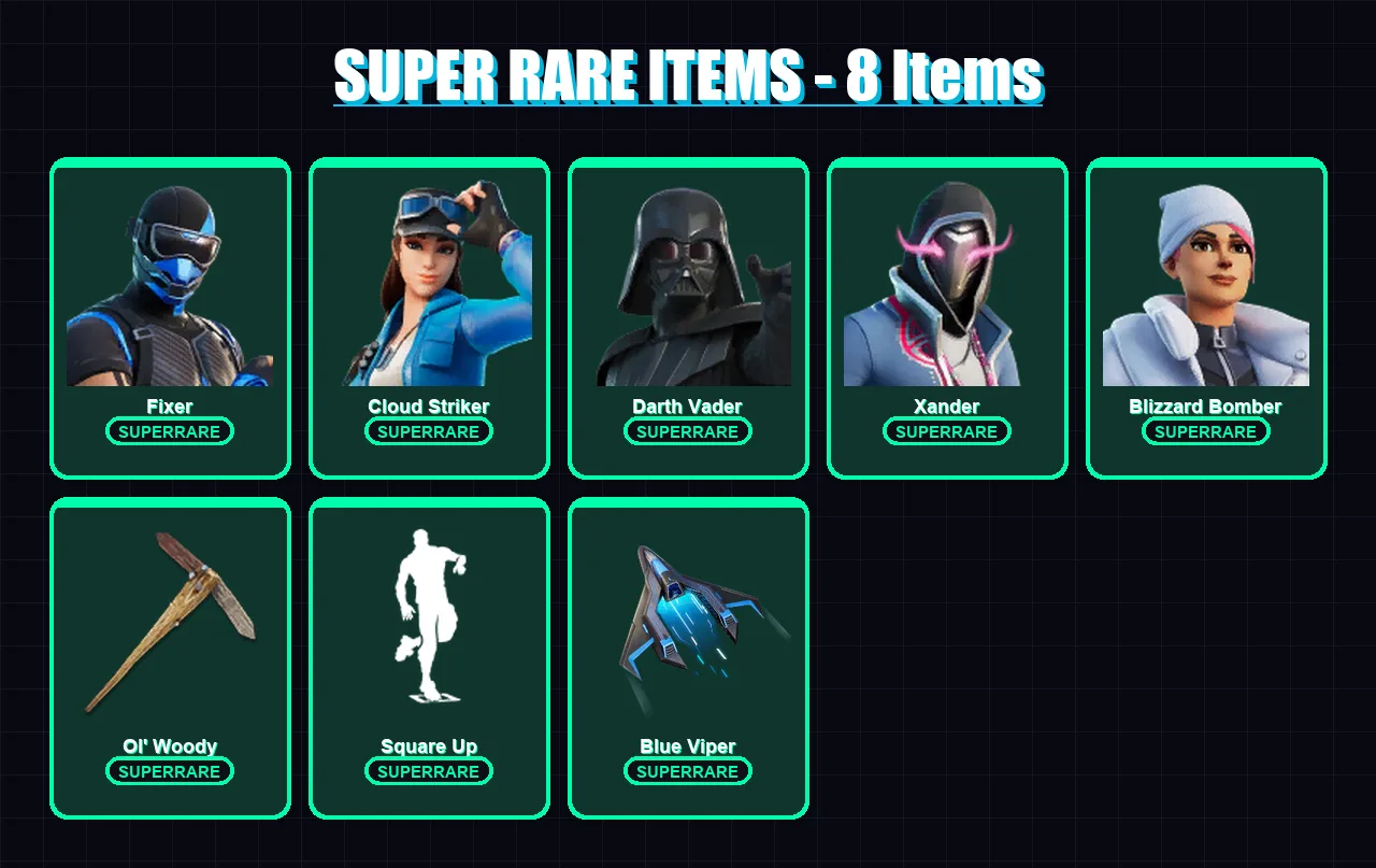 [PC/XBOX/PSN] | Fixer | Cloud Striker | Darth Vader | Xander | Blizzard Bomber | 82 skin | 91 pickaxe | 49 emote | 66 glider | Lv1042 — Fortnite account