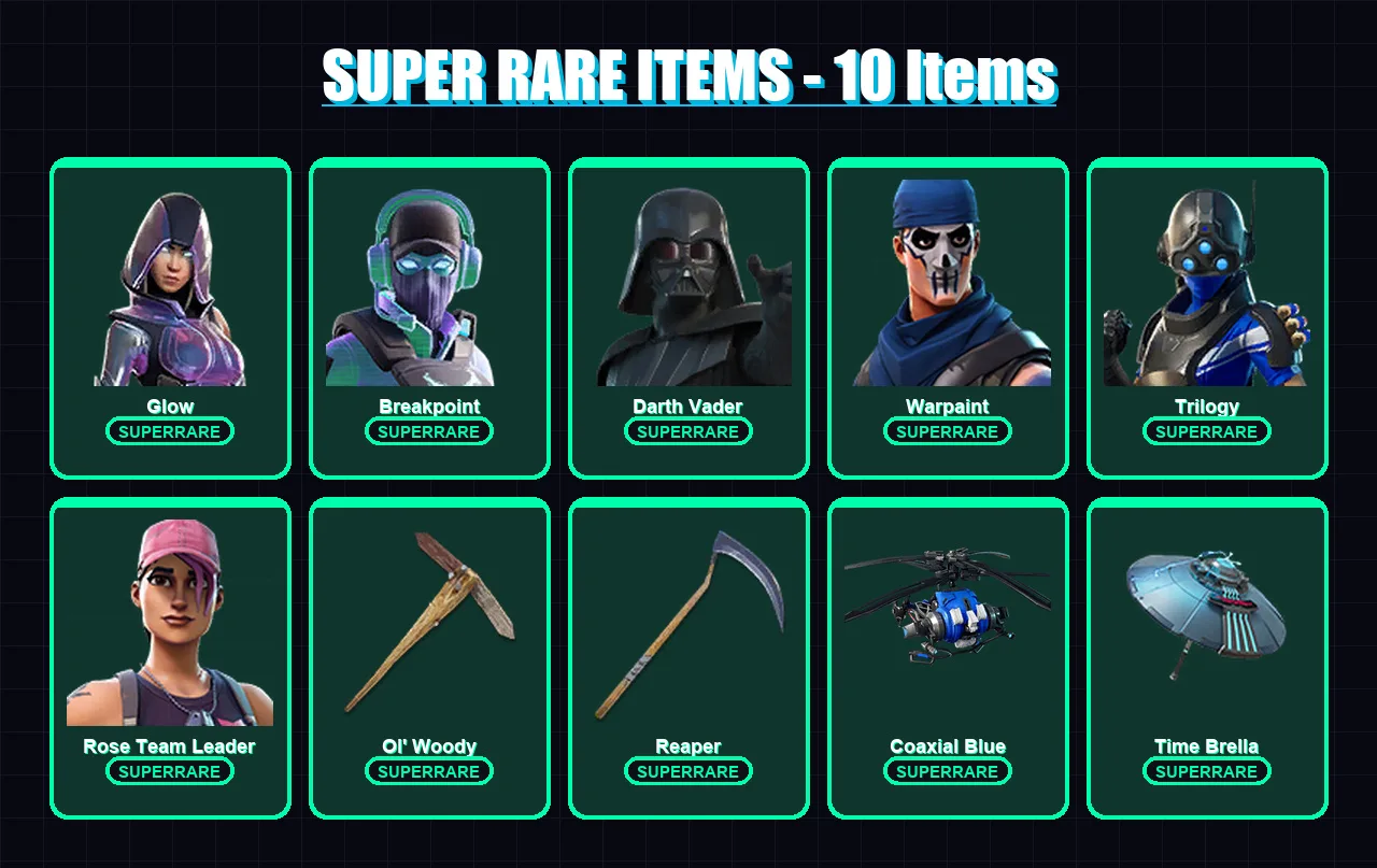 [PS4/PS5/XBOX/PC] | Glow | Breakpoint | Darth Vader | Warpaint | Trilogy | 103 skin | 137 pickaxe | 102 emote | 115 glider | Lv1628