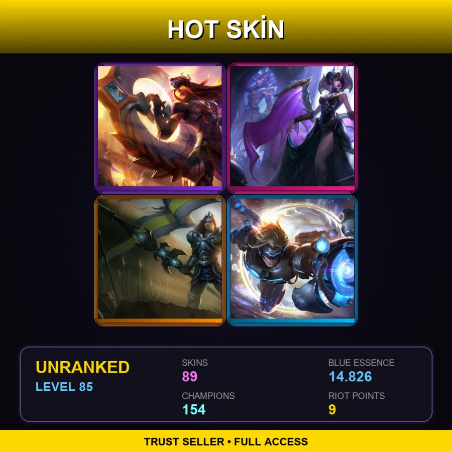 TW | Lv85 | Unranked | 89 Skin | 154 Champ — LoL account