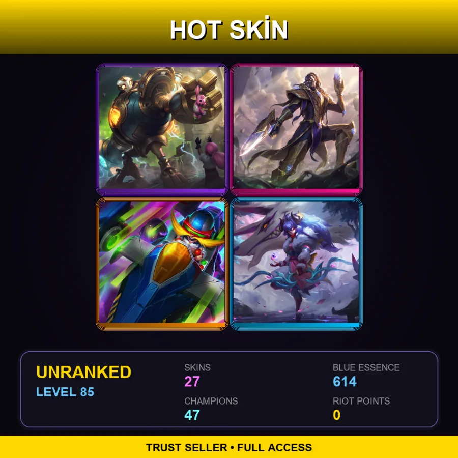 VN | Lv85 | Unranked | 27 Skin | 47 Champ — LoL account