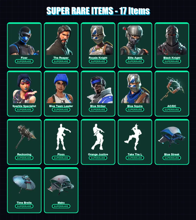 [PS4/PS5/XBOX/PC] | Fixer | The Reaper | Royale Knight | Elite Agent | Black Knight | 35 skin | 29 pickaxe | 33 emote | 34 glider | Lv525