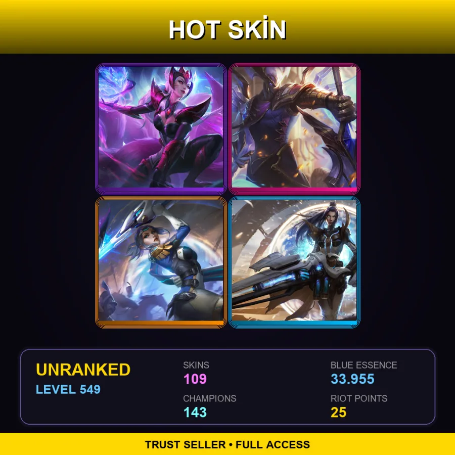 LAS | Lv549 | Unranked | 109 Skin | 143 Champ