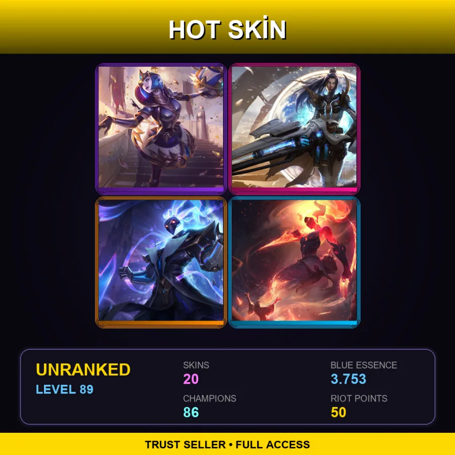 TR | Lv89 | Unranked | 20 Skin | 86 Champ