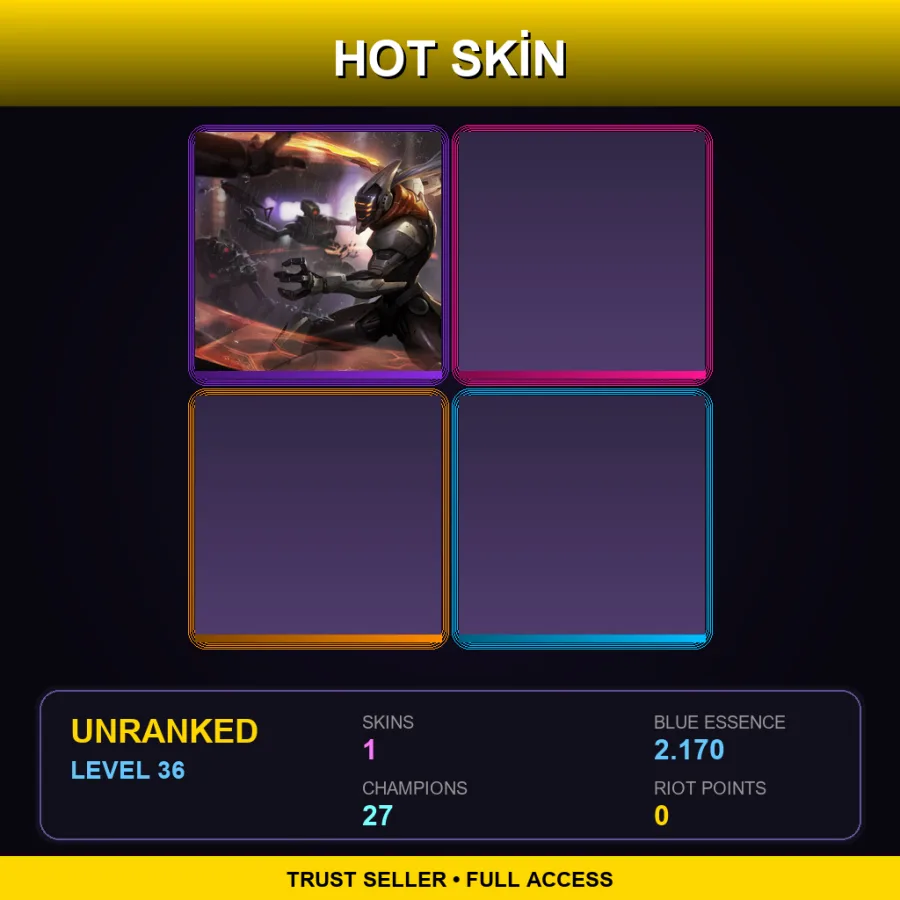 LAN | Lv36 | Unranked | 1 Skin | 27 Champ