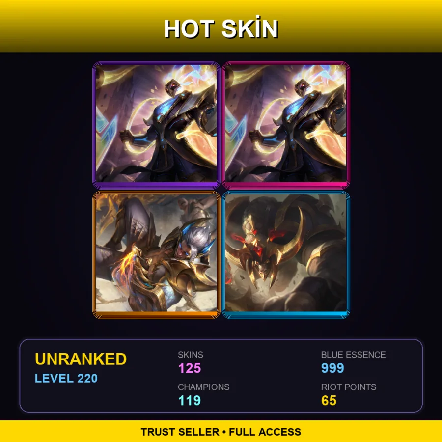LAN | Lv220 | Unranked | 125 Skin | 119 Champ