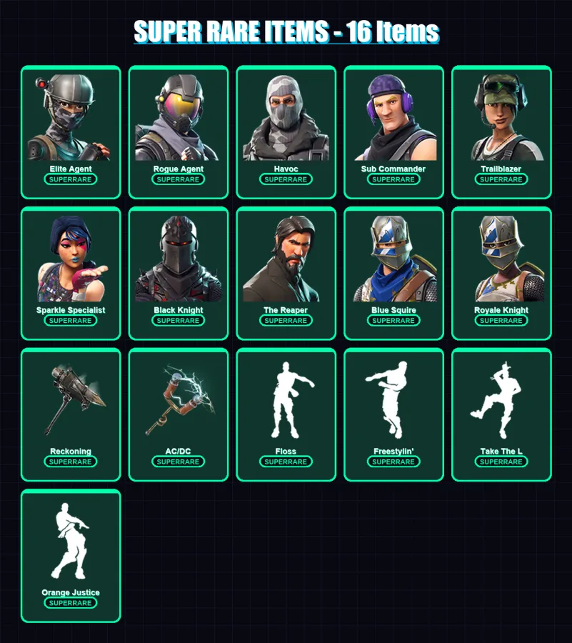 [PC/PSN] | Elite Agent | Rogue Agent | Havoc | Sub Commander | Trailblazer | 93 skin | 62 pickaxe | 82 emote | 79 glider | Lv1206