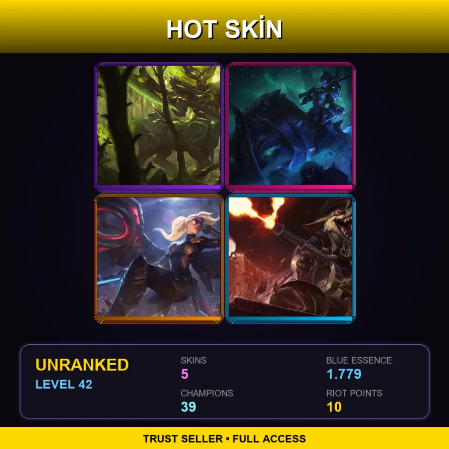 EUNE | Lv42 | Unranked | 5 Skin | 39 Champ