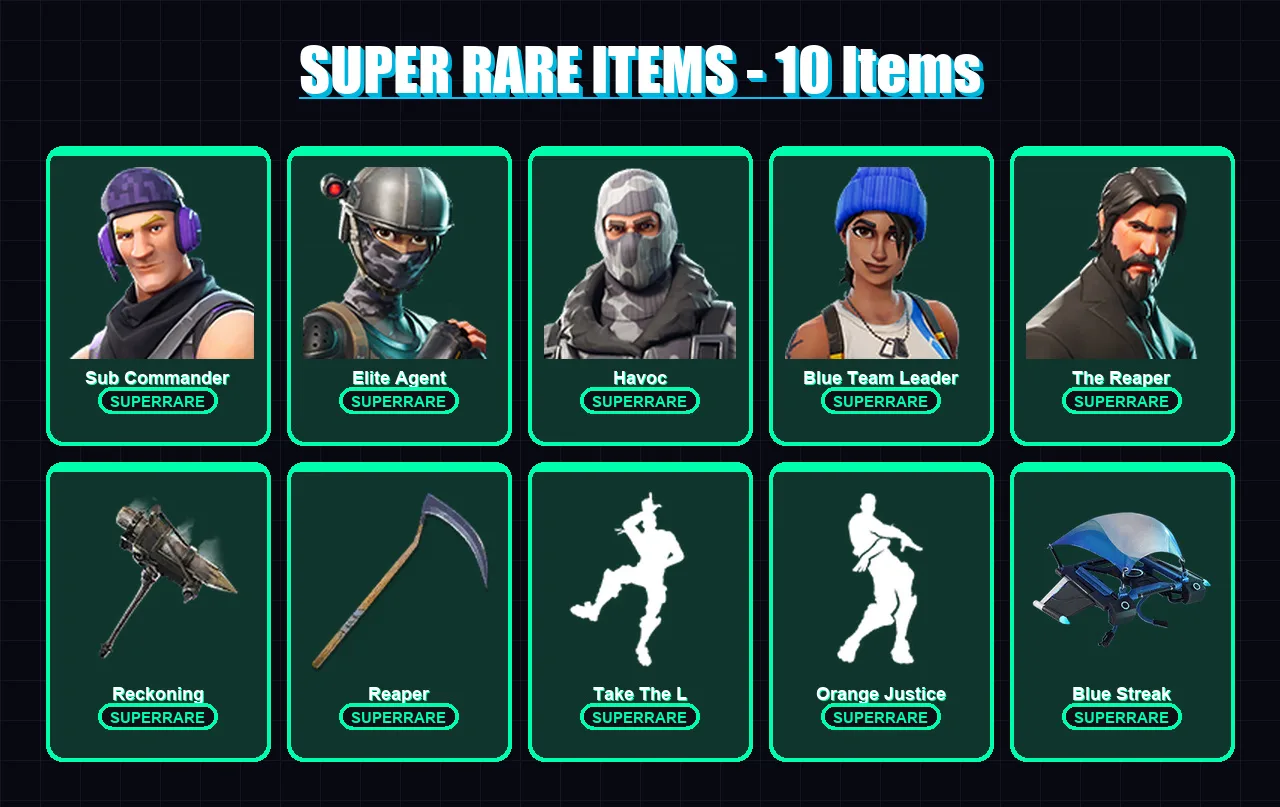 [PC/XBOX/PSN] | Sub Commander | Elite Agent | Havoc | Blue Team Leader | The Reaper | 83 skin | 87 pickaxe | 83 emote | 92 glider | Lv1401 — Fortnite account