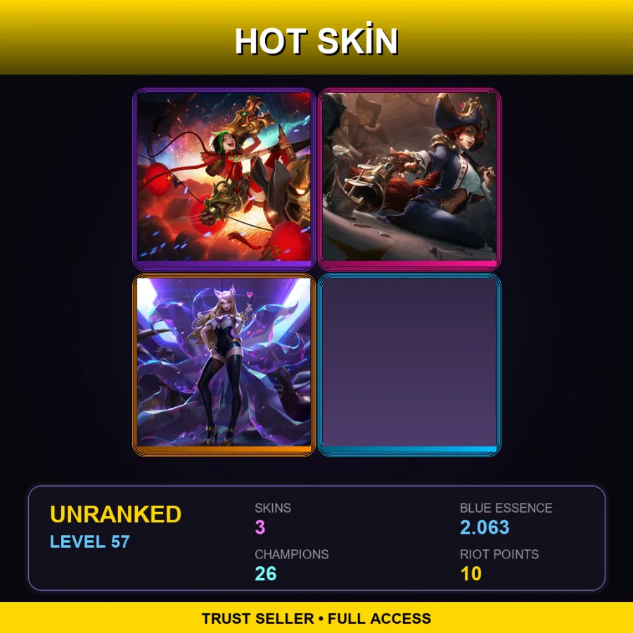 LAS | Lv57 | Unranked | 3 Skin | 26 Champ
