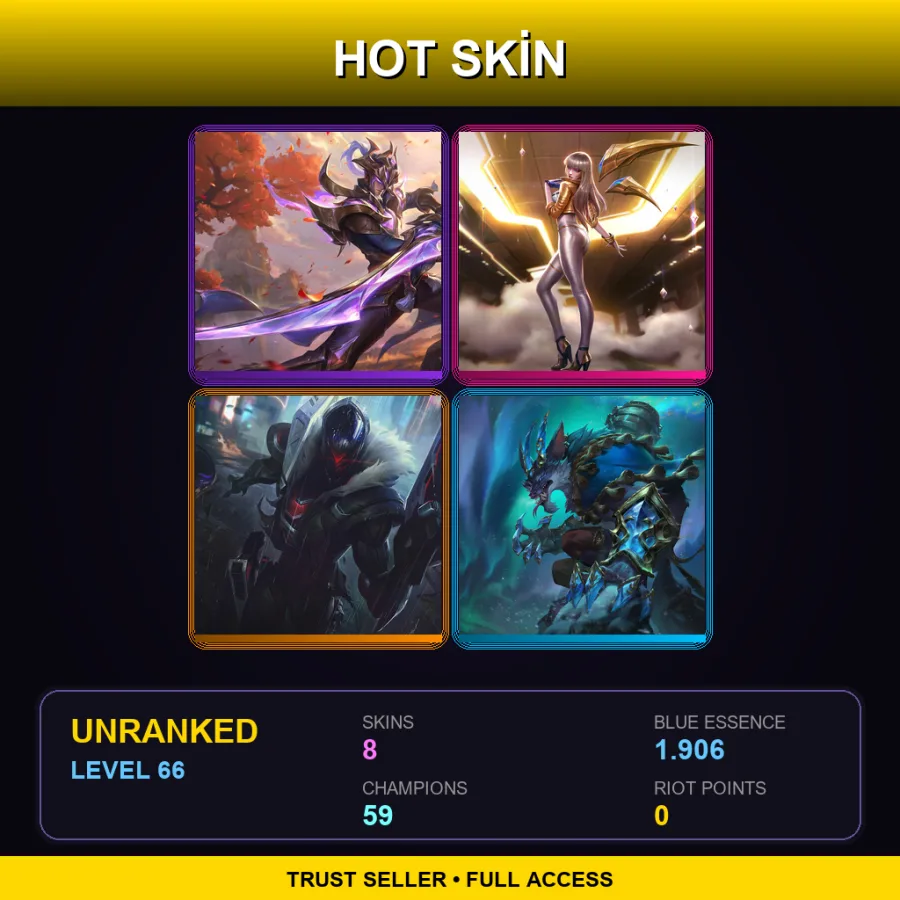 ME | Lv66 | Unranked | 8 Skin | 59 Champ — Firefang Warwick