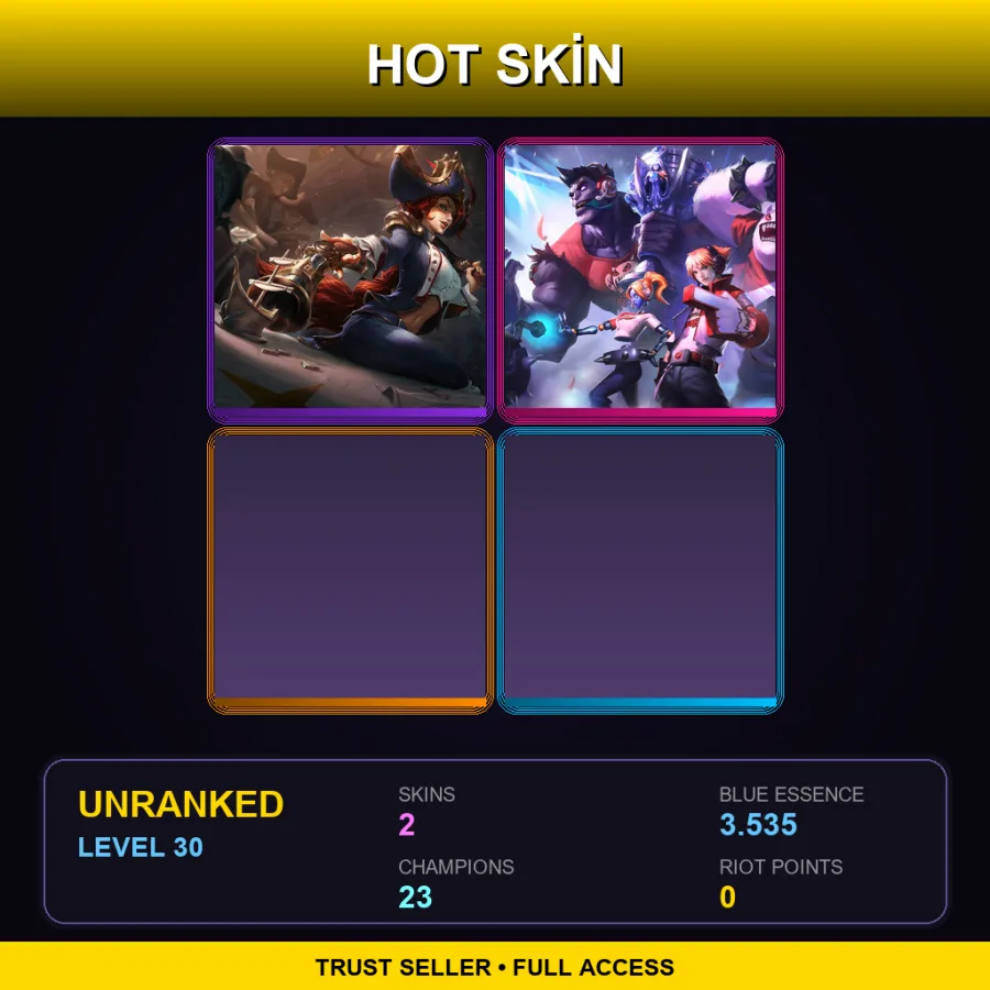 LAN | Lv30 | Unranked | 2 Skin | 23 Champ