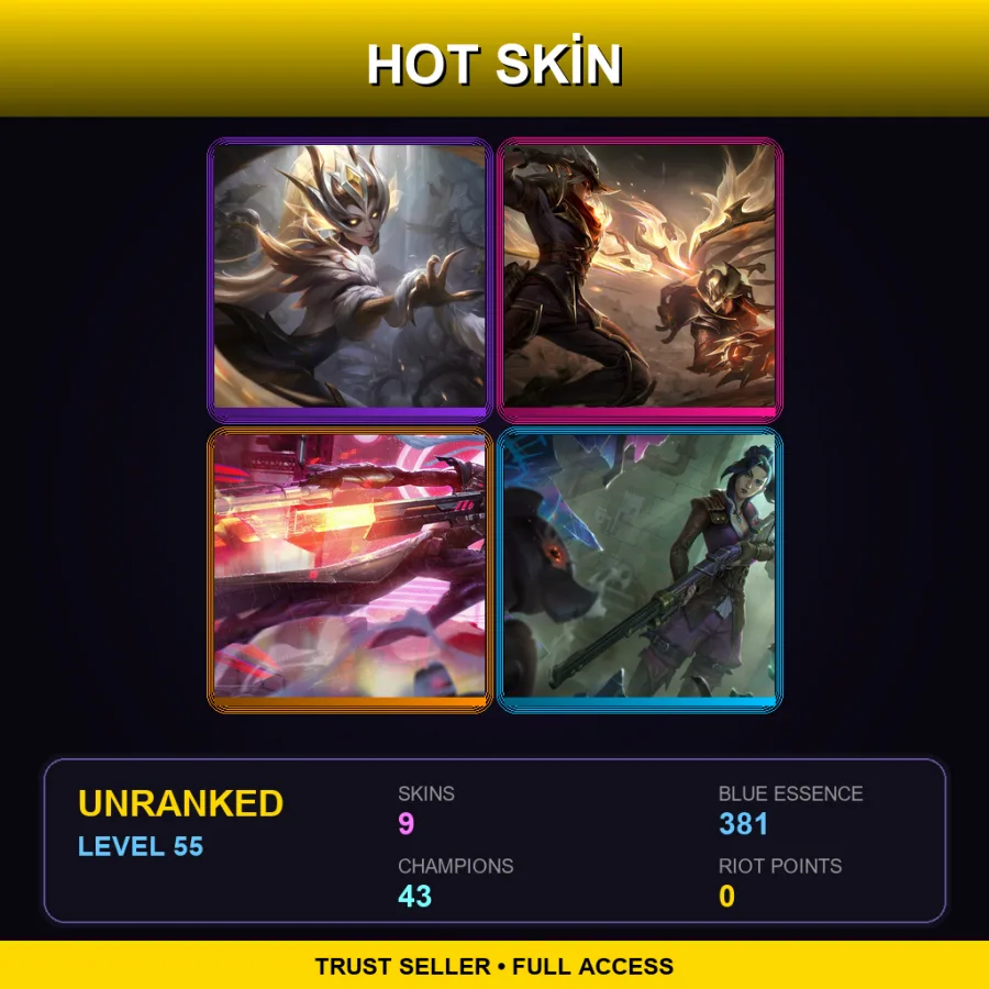 LAS | Lv55 | Unranked | 9 Skin | 43 Champ