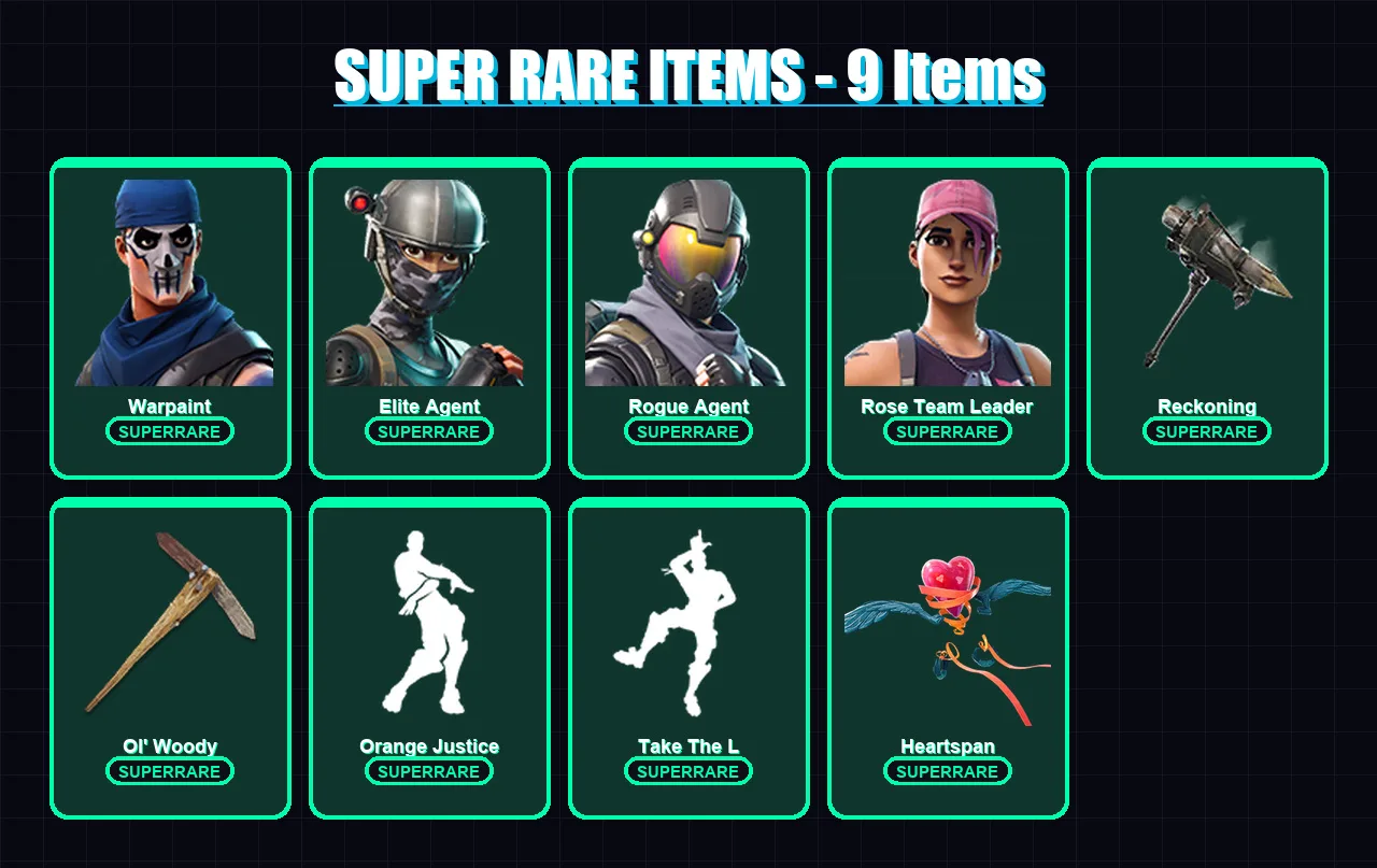 [PC/XBOX/PSN] | Warpaint | Elite Agent | Rogue Agent | Rose Team Leader | Lynx | 90 skin | 129 pickaxe | 96 emote | 95 glider | Lv1342