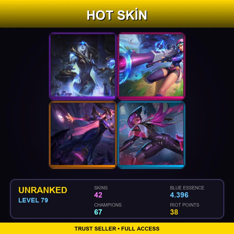 EUW | Lv79 | Unranked | 42 Skin | 67 Champ — LoL account