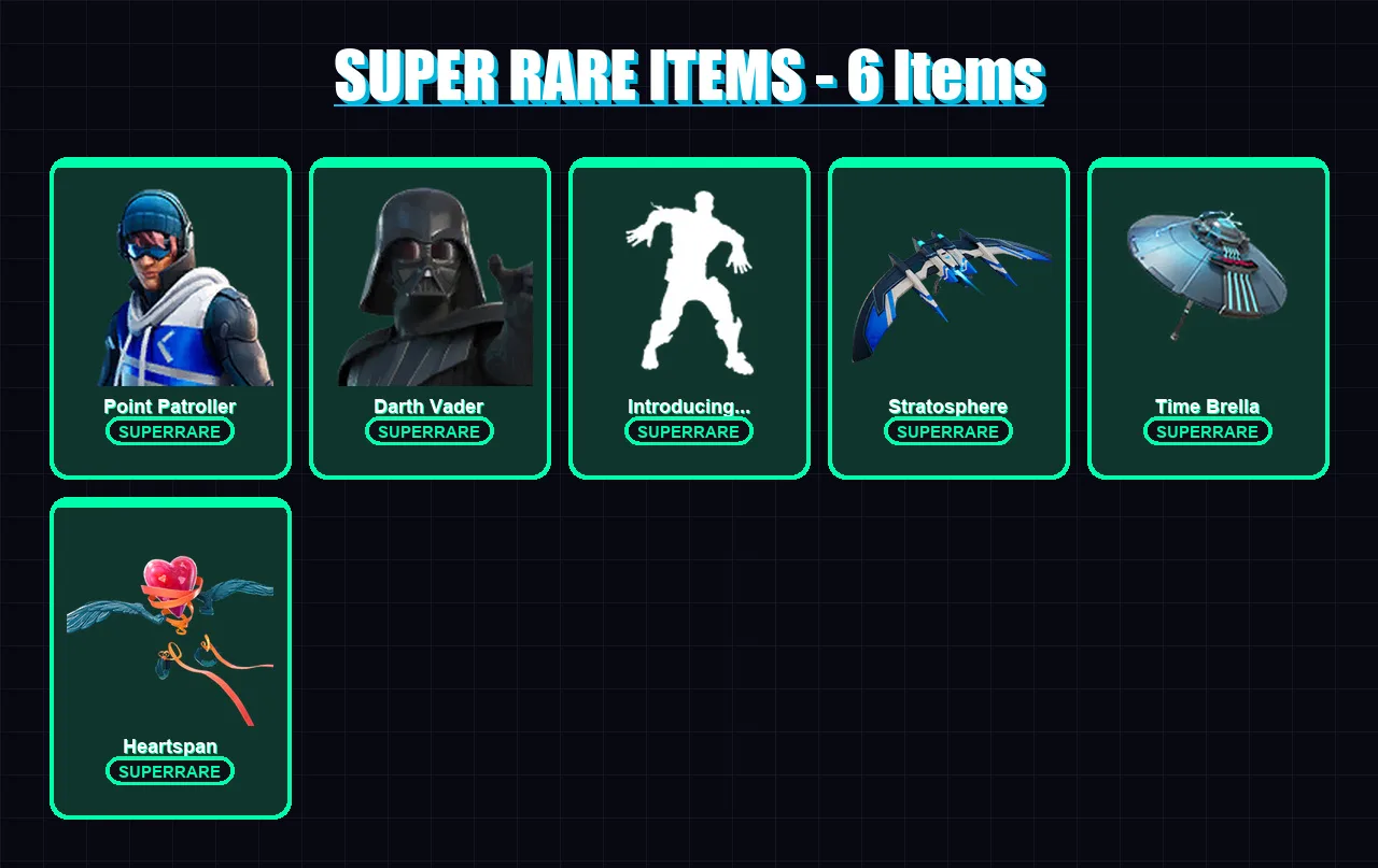 [PS4/PS5/XBOX/PC] | Point Patroller | Darth Vader | Ronin | Ultima Knight | Fusion | 122 skin | 190 pickaxe | 167 emote | 171 glider | Lv3679