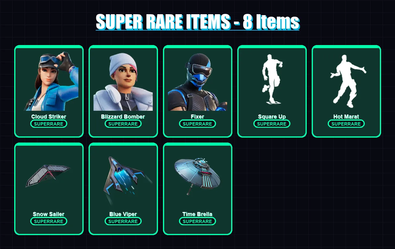 [PC] | Polo Prodigy | Cloud Striker | Blizzard Bomber | Fixer | Predator | 235 skin | 264 pickaxe | 158 emote | 179 glider | Lv2734