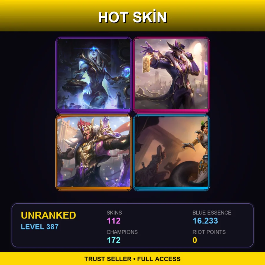 SG | Lv387 | Unranked | 112 Skin | 172 Champ — Battle Boss Qiyana