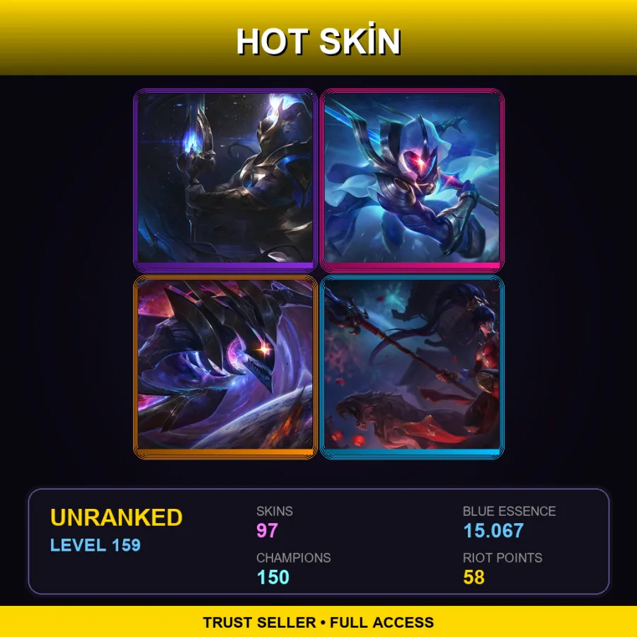 EUW | Lv159 | Unranked | 97 Skin | 150 Champ — Solar Eclipse Sivir