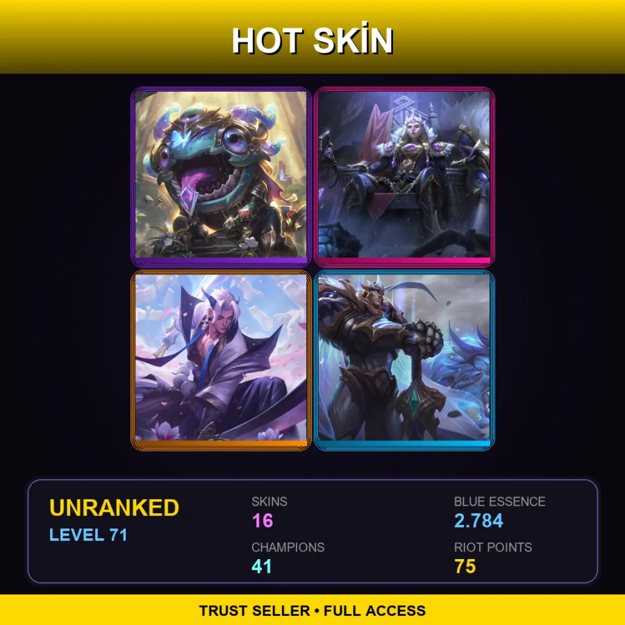 LAN | Lv71 | Unranked | 16 Skin | 41 Champ — Guardian Of The Sands Ryze