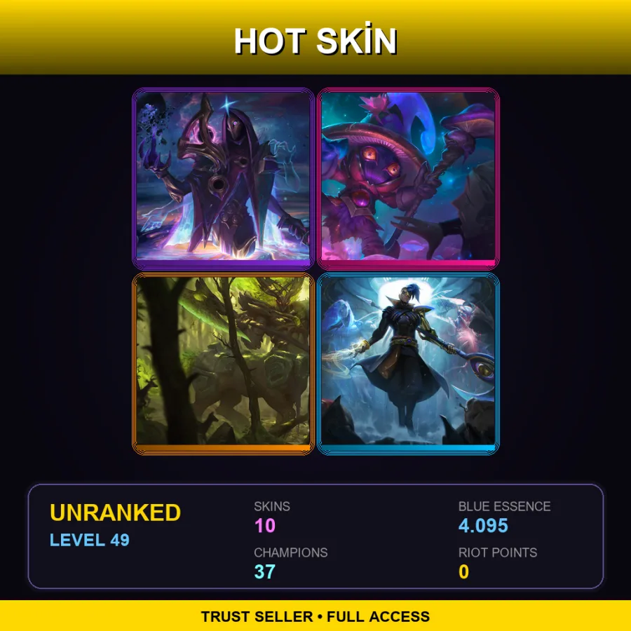 NA | Lv49 | Unranked | 10 Skin | 37 Champ — LoL account