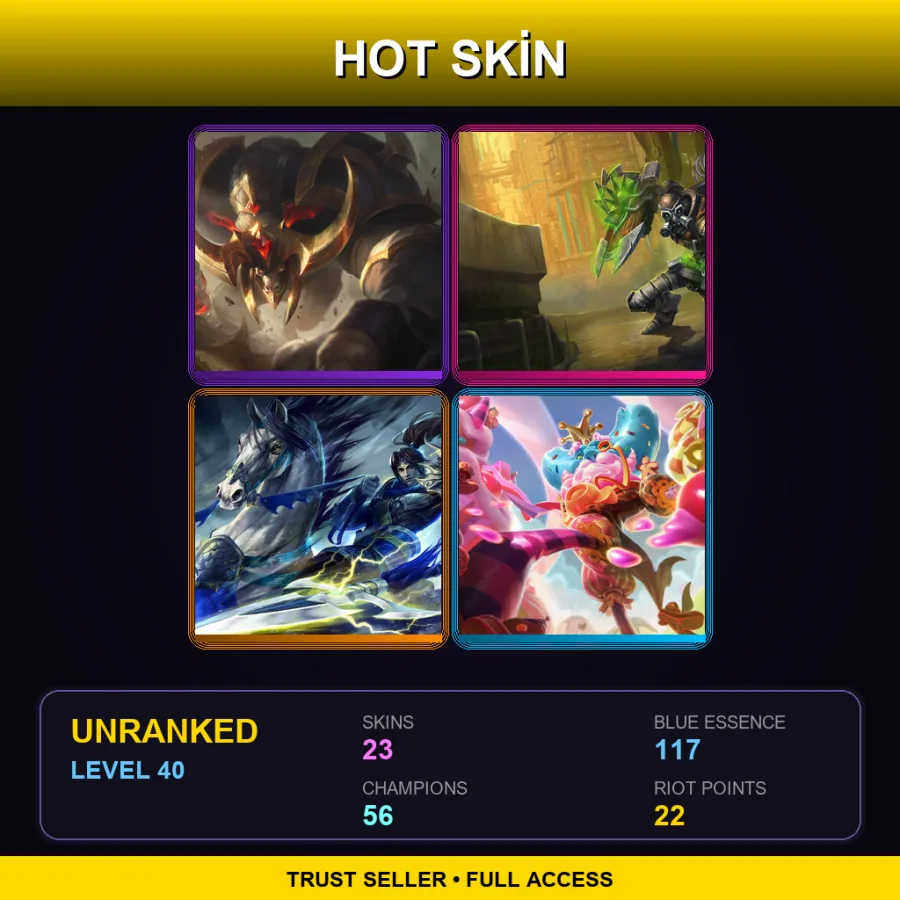 SG | Lv40 | Unranked | 23 Skin | 56 Champ