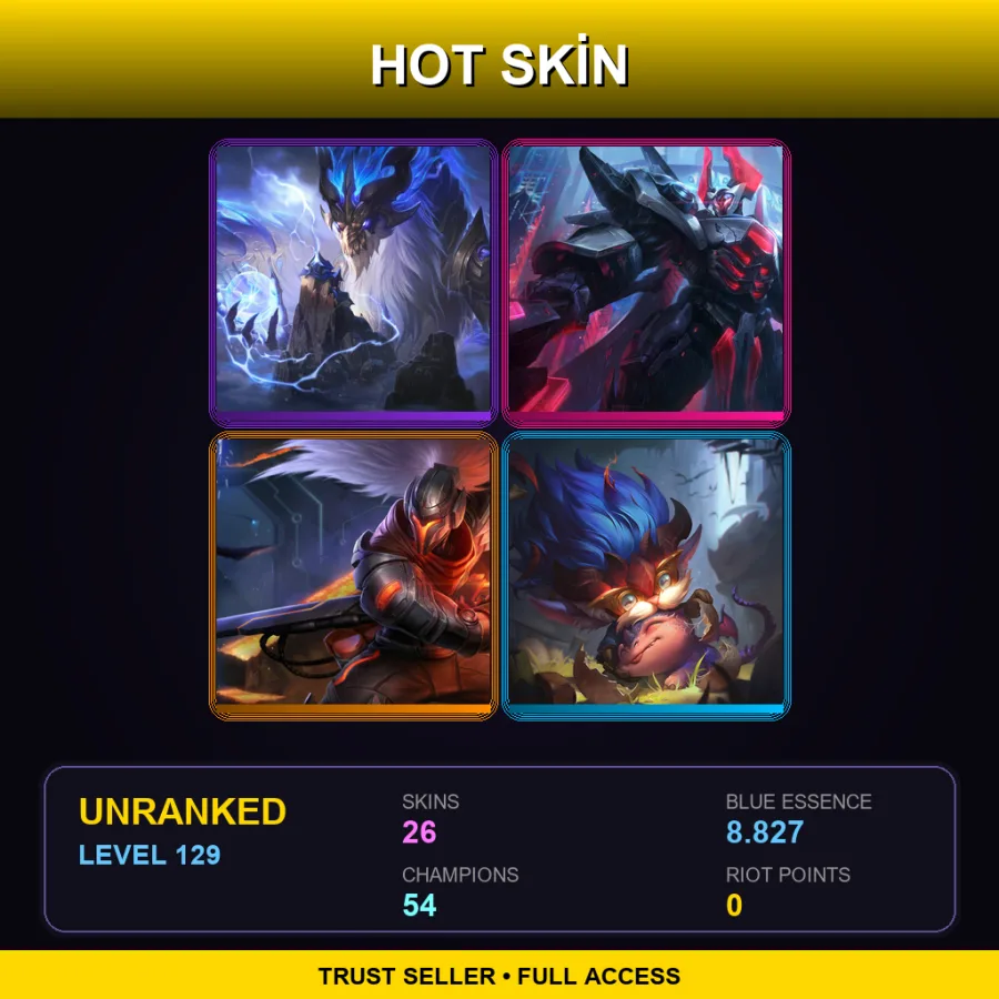 SG | Lv129 | Unranked | 26 Skin | 54 Champ