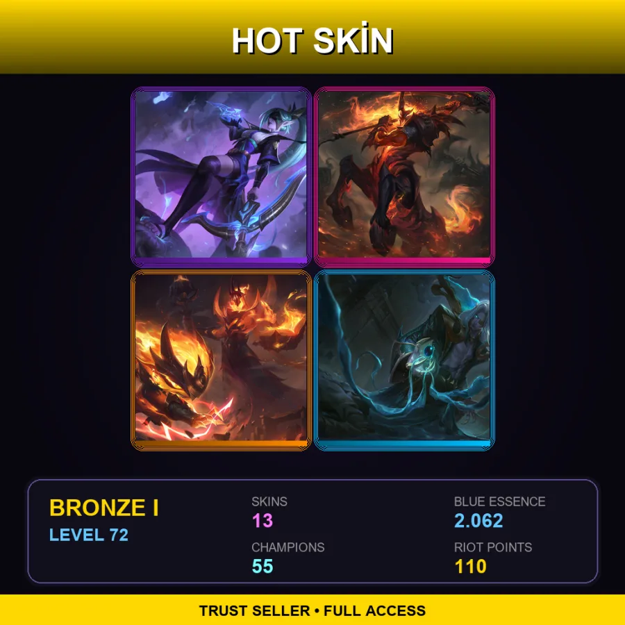 LAN | Lv72 | Bronze I | 13 Skin | 55 Champ