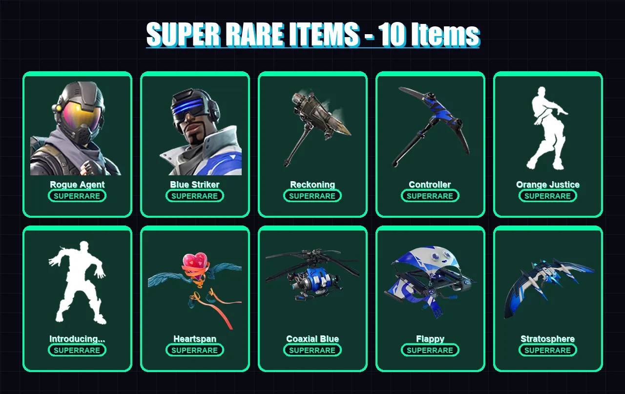 [PC/PSN] | Rogue Agent | Blue Striker | Calamity | The Prisoner | Raven | 54 skin | 47 pickaxe | 70 emote | 48 glider | Lv624 — Fortnite account