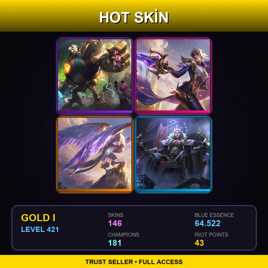 BR | Lv421 | Gold I | 146 Skin | 181 Champ