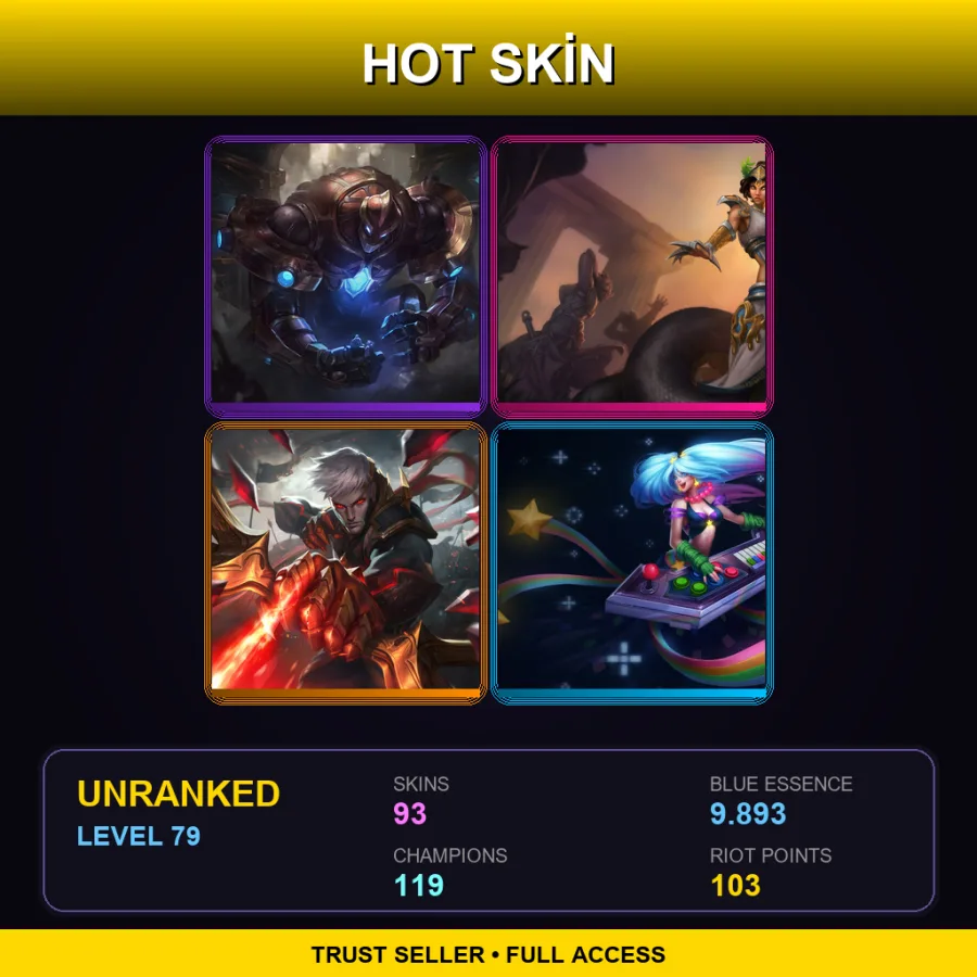 EUW | Lv79 | Unranked | 93 Skin | 119 Champ