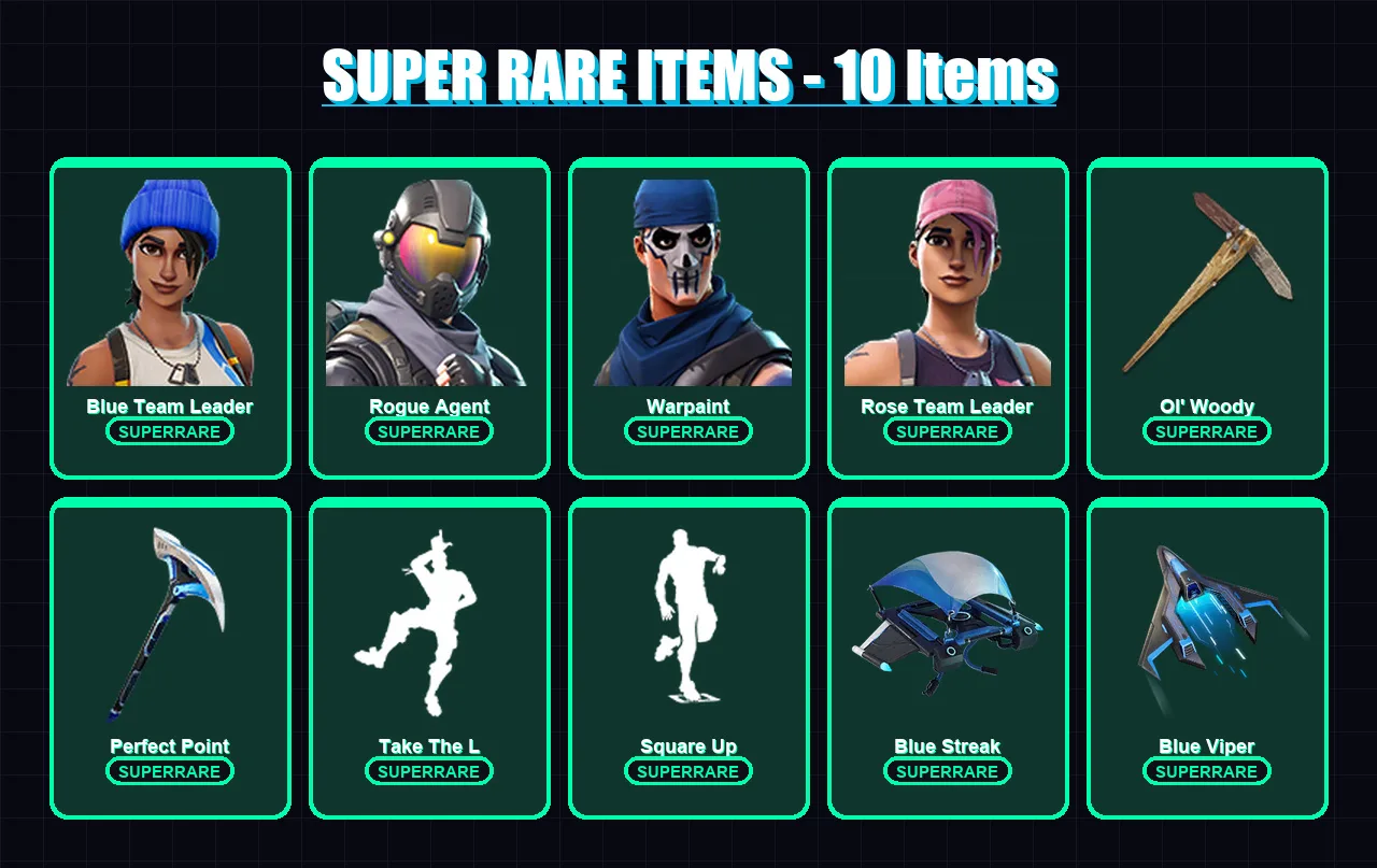 [PS4/PS5/XBOX/PC] | Blue Team Leader | Rogue Agent | Warpaint | Rose Team Leader | Rust Lord | 25 skin | 31 pickaxe | 20 emote | 20 glider | Lv140 — Fortnite account