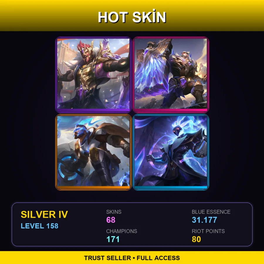 EUNE | Lv158 | Silver IV | 68 Skin | 171 Champ