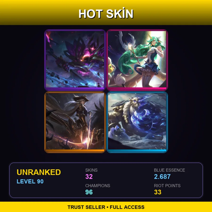 LAS | Lv90 | Unranked | 32 Skin | 96 Champ — Mundo Mundo