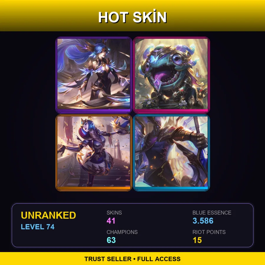 EUNE | Lv74 | Unranked | 41 Skin | 63 Champ
