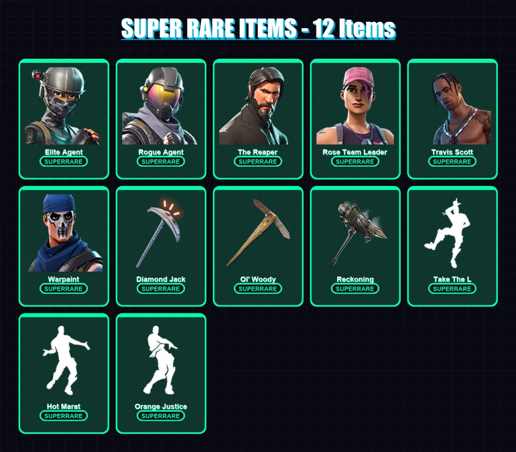 [PC/XBOX/PSN] | Elite Agent | Rogue Agent | The Reaper | Rose Team Leader | Travis Scott | 142 skin | 92 pickaxe | 89 emote | 87 glider | Lv1033 — Fortnite account
