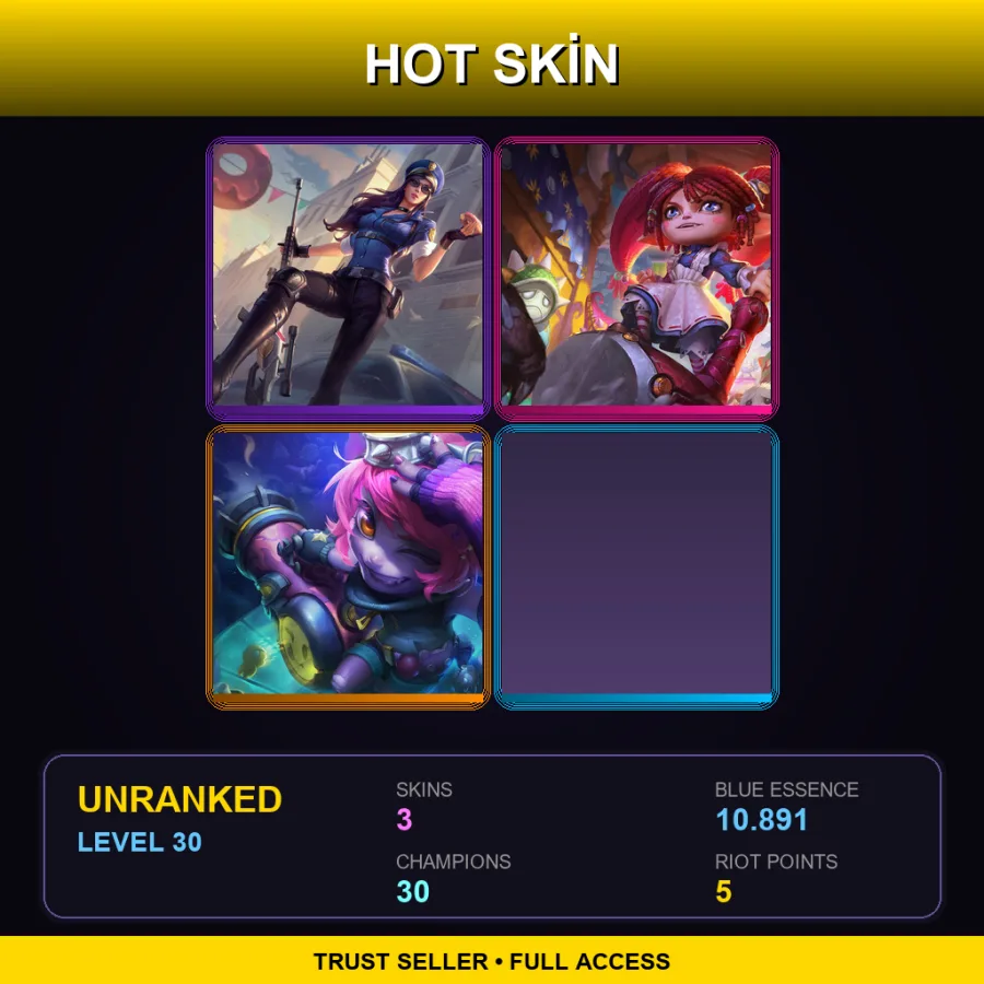 LAS | Lv30 | Unranked | 3 Skin | 30 Champ