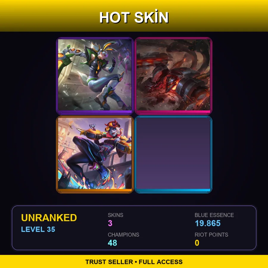 LAS | Lv35 | Unranked | 3 Skin | 48 Champ — LoL account