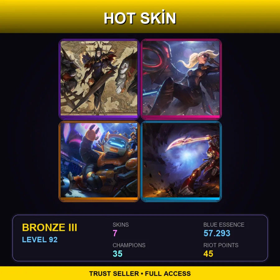 BR | Lv92 | Bronze III | 7 Skin | 35 Champ