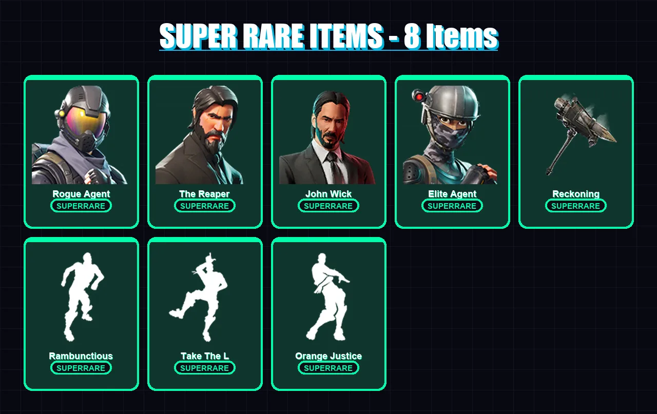 [PC/XBOX/PSN] | Rogue Agent | The Reaper | John Wick | Elite Agent | Ragnarok | 79 skin | 48 pickaxe | 92 emote | 55 glider | Lv737