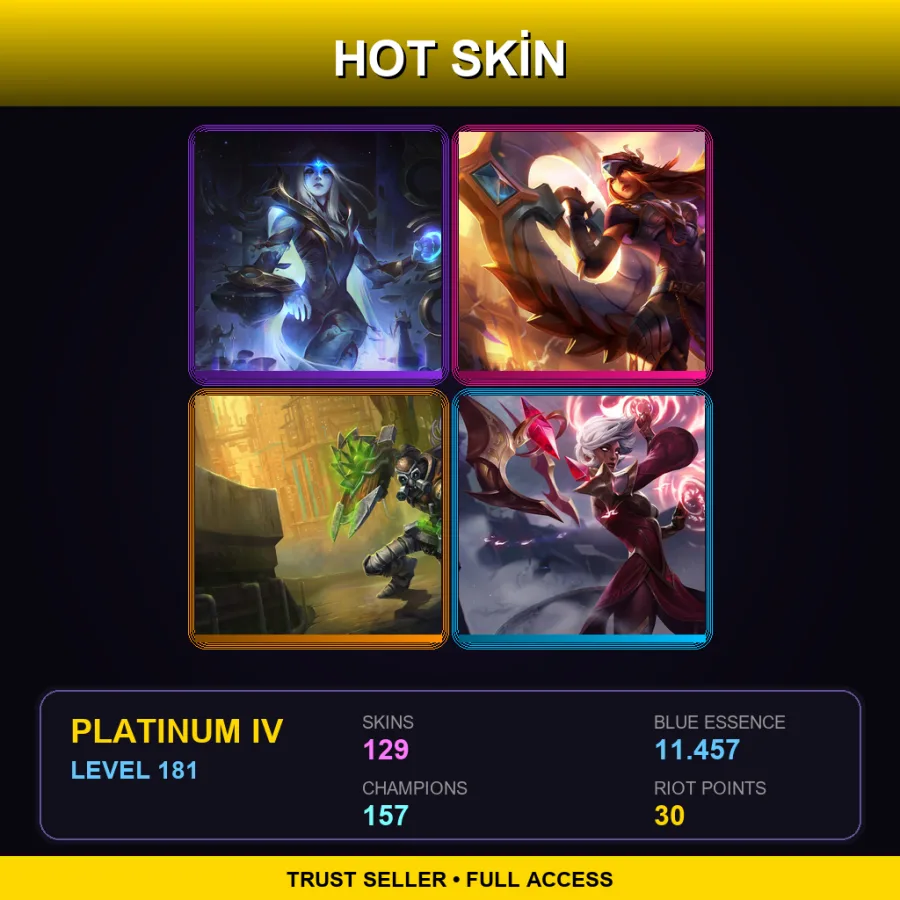 SG | Lv181 | Platinum IV | 129 Skin | 157 Champ