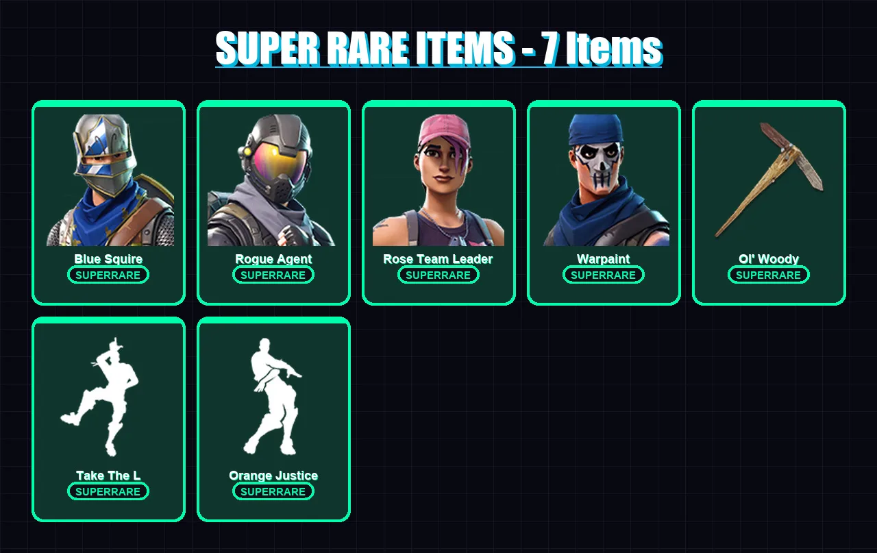 [PC/XBOX/PSN] | Blue Squire | Rogue Agent | Rose Team Leader | Warpaint | Carbide | 22 skin | 27 pickaxe | 33 emote | 34 glider | Lv410