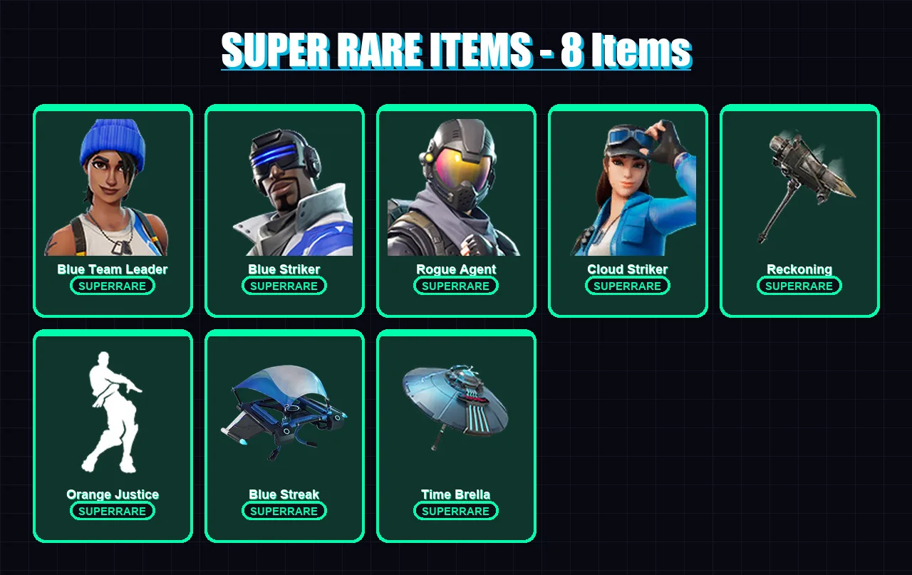 [PC/XBOX/PSN] | Blue Team Leader | Blue Striker | Rogue Agent | Cloud Striker | Carbide | 43 skin | 49 pickaxe | 50 emote | 57 glider | Lv1074