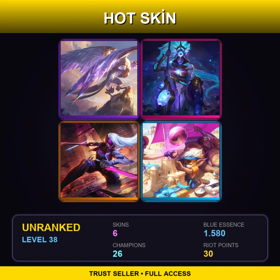 EUW | Lv38 | Unranked | 6 Skin | 26 Champ — Cosmic Huntress Nidalee